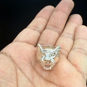 925 Sterling Silver panther ring size 9.5